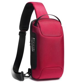 Men's Business Messenger Waterproof Shoulder Bag (Option: Red)