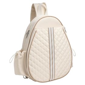 2 Color Options -- Pickleball Sling Bag For Men Women Waterproof Badminton Tennis Backpack With Wet Pocket Hidden Fence Hook Machine Washable (Option: Beige)