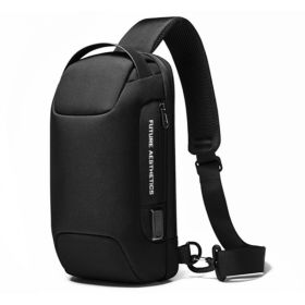 Men's Business Messenger Waterproof Shoulder Bag (Option: Black)